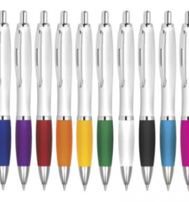 Curvy pen - Full colour print | Promotional merchandise | Branded Merchandise | Printed Products | Cheap printed pens | Bulk printed pens | UK Cheap pens | Large quantity printed pens | Bulk pens with logo