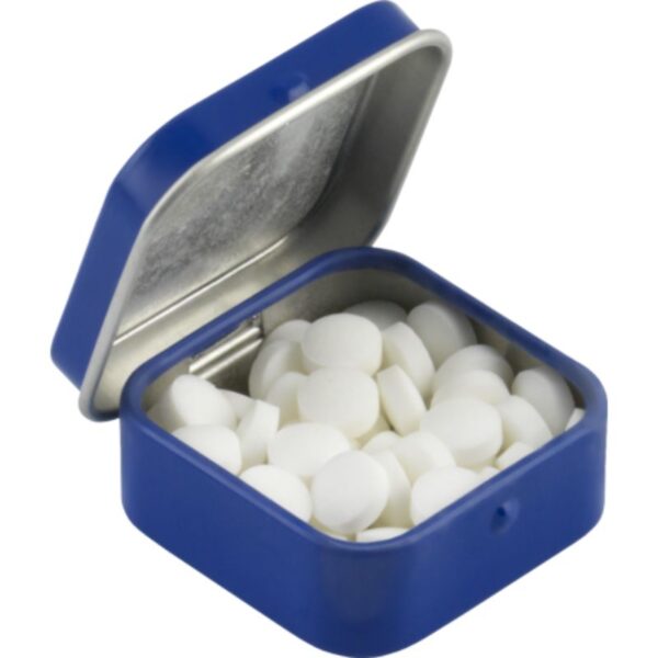 Domed Mint Tin Square blue | Promotional merchandise | Branded Merchandise | Printed Products | Branded Confectionery | Printed mints | Branded mint tins
