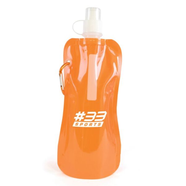 Fold Up Bottle 400ml amber | Cheap bottles | Bulk printed bottles | Printed water bottles UK | Eco Friendly | UK manufactured | Biodegradable | Water bottles with my logo | Water bottles with school logo
