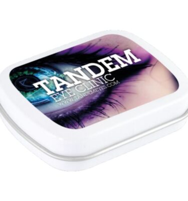 Mini Hinged Tin with Mints | Promotional merchandise | Branded Merchandise | Printed Products | Branded Confectionery | Printed mints | Branded mint tins