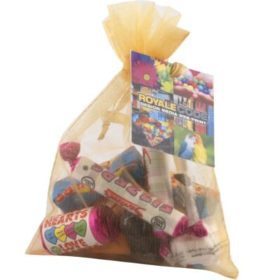 Organza Bag with Retro Sweets | Promotional merchandise | Branded Merchandise | Printed Products | Branded Confectionery | Printed Chocolate