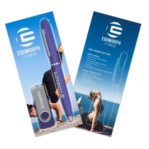 Pen and USB set blue | Promotional merchandise | Branded Merchandise | Printed Products
