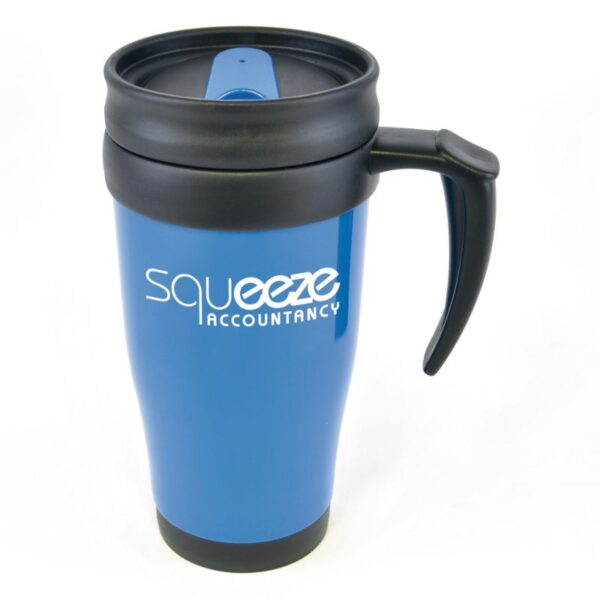 Polo Plus Travel Mug 400ml blue | Promotional merchandise | Branded Merchandise | Printed Products