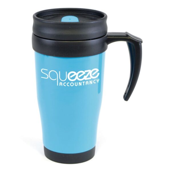Polo Plus Travel Mug 400ml cyan | Promotional merchandise | Branded Merchandise | Printed Products