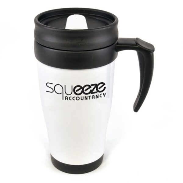Polo Plus Travel Mug 400ml white | Promotional merchandise | Branded Merchandise | Printed Products