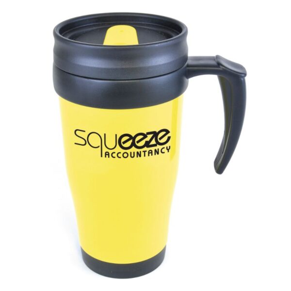 Polo Plus Travel Mug 400ml yellow | Promotional merchandise | Branded Merchandise | Printed Products