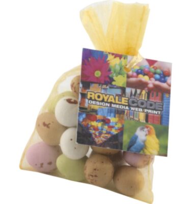 Standard Organza Bag with Mini Eggs | Promotional merchandise | Branded Merchandise | Printed Products | Branded Confectionery | Printed Chocolate