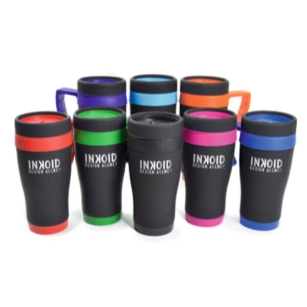 450ml Matt Black Travel Mug group | Promotional merchandise | Branded Merchandise | Printed Products