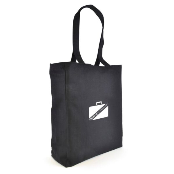 Coloured 10oz Cotton Shopper with Gusset black | Promotional merchandise | Branded Merchandise | Printed Products