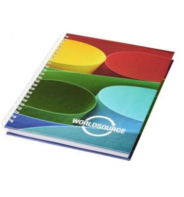 A4 Wirebound Notebook with Hard Cover | Bespoke Notebooks | Notepads with my logo | Printed notebooks UK | Full colour notebooks | Embossed notebooks | Bulk printed notepads | bulk branded notebooks