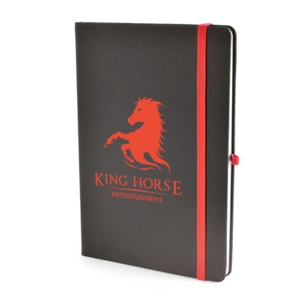 A5 Black Mole Notebook red | Bespoke Notebooks | Notepads with my logo | Printed notebooks UK | Full colour notebooks | Embossed notebooks | Bulk printed notepads | bulk branded notebooks