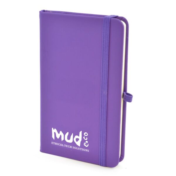 A6 Mole Notebook purple | Bespoke Notebooks | Notepads with my logo | Printed notebooks UK | Full colour notebooks | Embossed notebooks | Bulk printed notepads | bulk branded notebooks