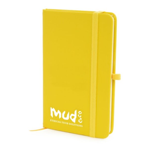 A6 Mole Notebook yellow | Bespoke Notebooks | Notepads with my logo | Printed notebooks UK | Full colour notebooks | Embossed notebooks | Bulk printed notepads | bulk branded notebooks