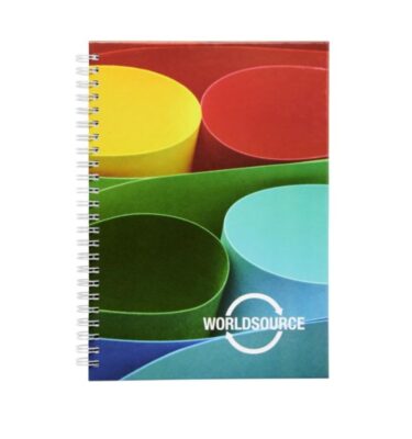 A6 Wirebound Notebook with Hard Cover | Bespoke Notebooks | Notepads with my logo | Printed notebooks UK | Full colour notebooks | Embossed notebooks | Bulk printed notepads | bulk branded notebooks