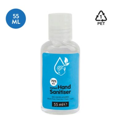 55ml Instant Hand Sanitiser | Coronavirus Protection | cheap sanitiser | Sanitisers with logo | Bulk Printed Sanitisers