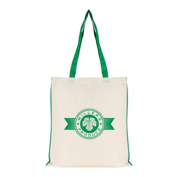 5oz Colour Trim Cotton Tote Bags green | Promotional merchandise | Branded Merchandise | Printed Products