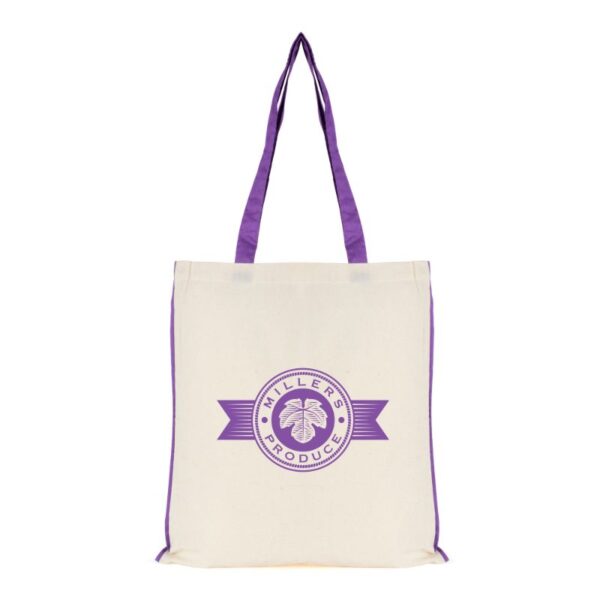 5oz Colour Trim Cotton Tote Bags purple | Promotional merchandise | Branded Merchandise | Printed Products
