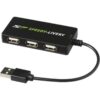 Brick 4-port USB hub black | Promotional merchandise | Branded Merchandise | Printed Products