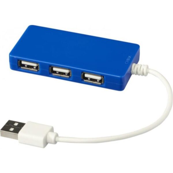 Brick 4-port USB hub blue | Promotional merchandise | Branded Merchandise | Printed Products