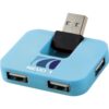 Gaia 4-port USB hub blue | Promotional merchandise | Branded Merchandise | Printed Products