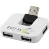 Gaia 4-port USB hub white | Promotional merchandise | Branded Merchandise | Printed Products
