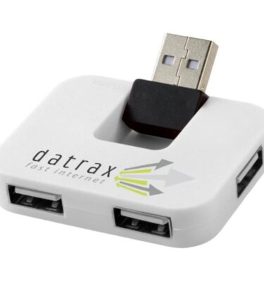 Gaia 4-port USB hub white | Promotional merchandise | Branded Merchandise | Printed Products