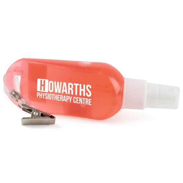 Large Sanitiser with Clip red | Coronavirus Protection | cheap sanitiser | Sanitisers with logo | Bulk Printed Sanitisers