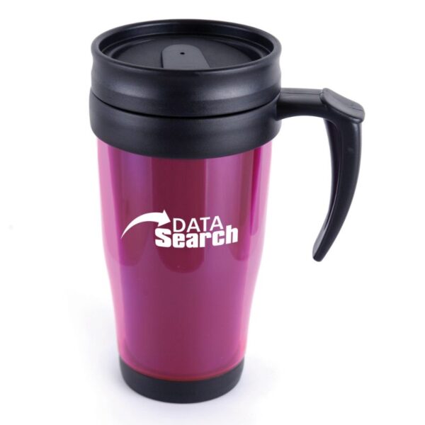 Marco Plastic Travel Mug 400ml pink | Promotional merchandise | Branded Merchandise | Printed Products