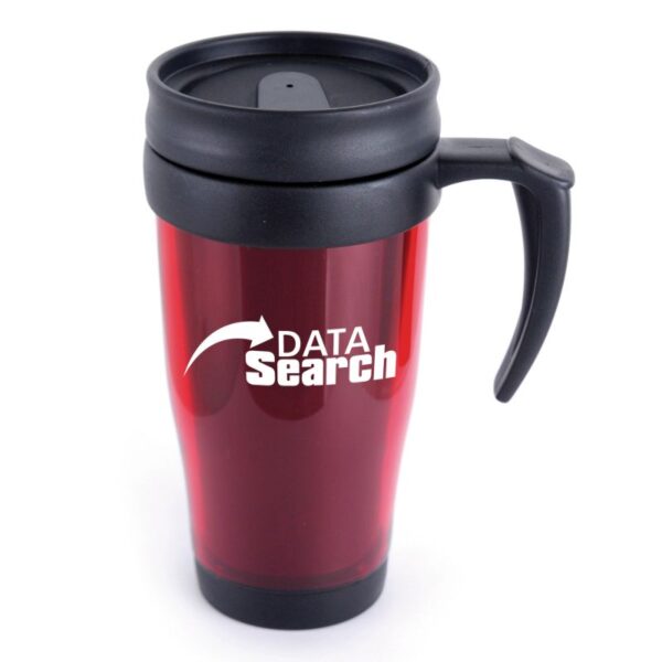 Marco Plastic Travel Mug 400ml red | Promotional merchandise | Branded Merchandise | Printed Products