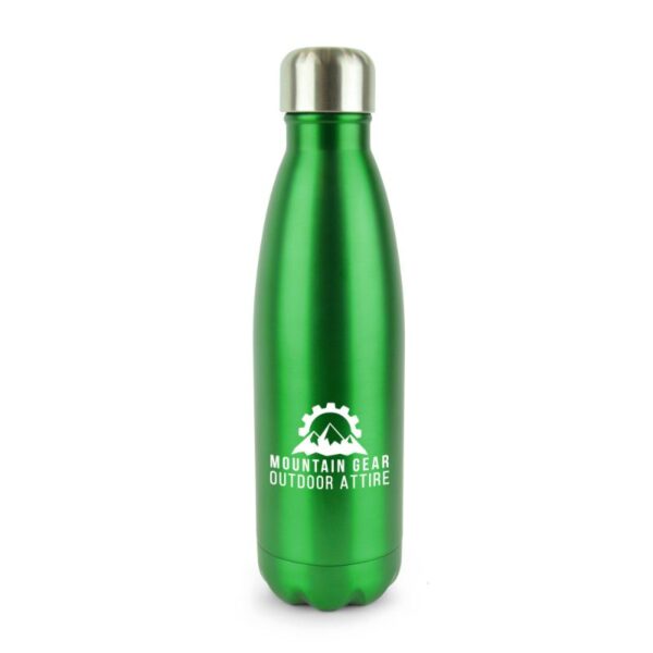 500ml Vacuum Bottle Individual Names green | Metal bottles | Bulk printed bottles | Printed water bottles UK | Eco Friendly | UK manufactured | Biodegradable | Water bottles with my logo | Water bottles with school logo