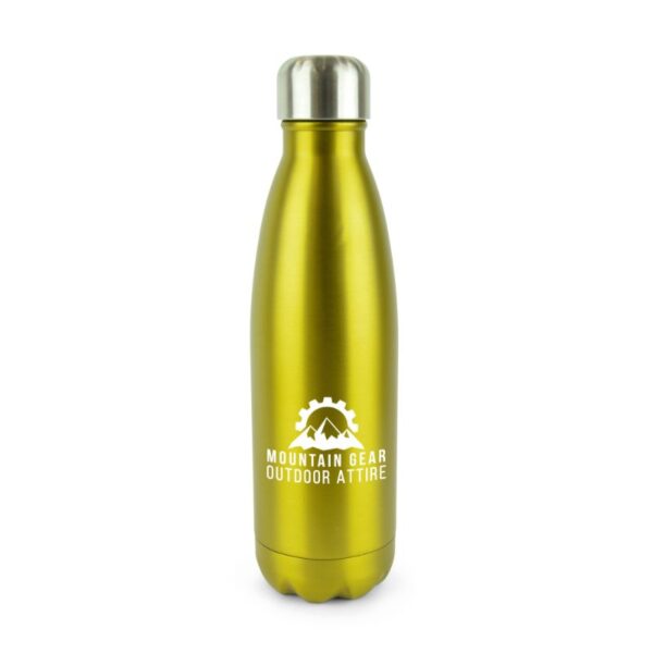 500ml Vacuum Bottle Individual Names yellow | Metal bottles | Bulk printed bottles | Printed water bottles UK | Eco Friendly | UK manufactured | Biodegradable | Water bottles with my logo | Water bottles with school logo
