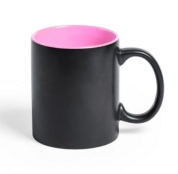 Black Mug with Coloured Inside pink | Promotional merchandise | Branded Merchandise | Printed Products | Cheap Printed mug UK
