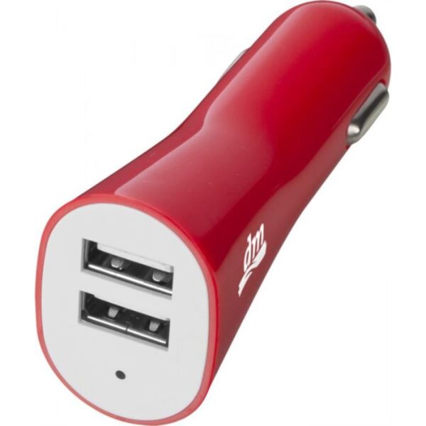 Car Dual USB Port Charger red | Promotional merchandise | Branded Merchandise | Printed Products
