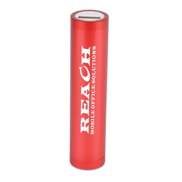 Cylinder Power Bank red | Promotional merchandise | Branded Merchandise | Printed Products