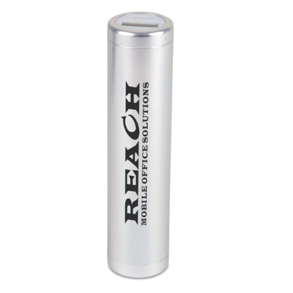 Cylinder Power Bank silver | Promotional merchandise | Branded Merchandise | Printed Products