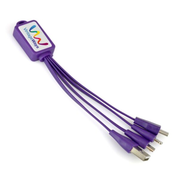 Multi 3 in 1 Cable purple | Promotional merchandise | Branded Merchandise | Printed Products