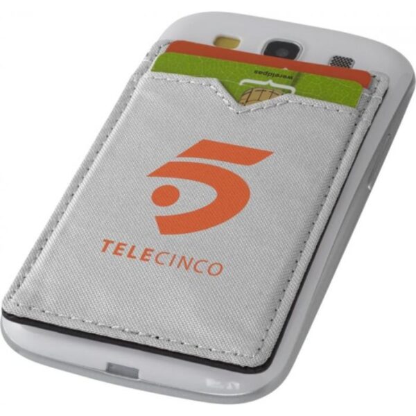 Premium Double RFID phone wallet silver | Promotional merchandise | Branded Merchandise | Printed Products | anti-scam | contactless fraud