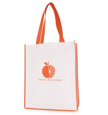Large Contrast Shopper with Gusset amber | Promotional merchandise | Branded Merchandise | Printed Products
