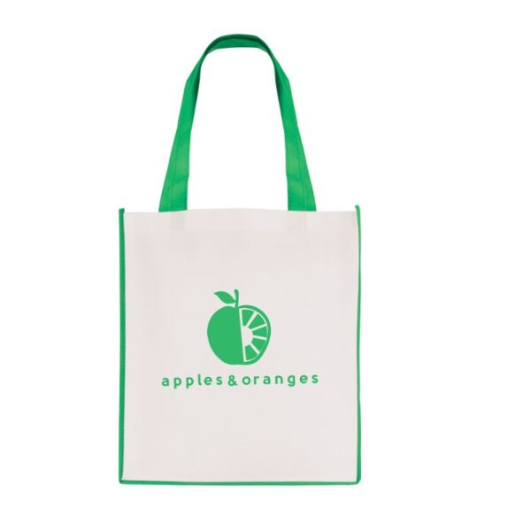 Large Contrast Shopper with Gusset green | Promotional merchandise | Branded Merchandise | Printed Products