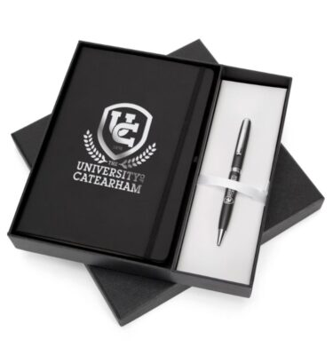 Executive Gift Set 2 silver | Bespoke Notebooks | Notepads with my logo | Printed notebooks UK | Full colour notebooks | Embossed notebooks | Bulk printed notepads | bulk branded notebooks